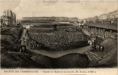 Carte postale ancienne Société des Charbonniers - Chantier du Boulevard de Grenelle
                                                                     à Paris 15e
                                