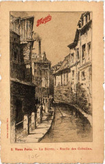 Carte postale ancienne Vieux Paris (13e) La Bievre. Ruelle des Gobelins
                                                                     à Paris 13e
                                