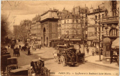 Paris (10e) La Porte et le Bd Saint-Martin à Paris 10e