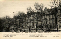 Paris (4e) Quai de Bourbon. Maisons historiques à Paris 4e