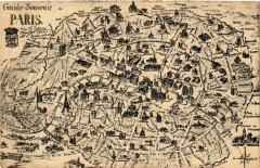 Paris Guide-Souvenir. Plan carte map à Paris