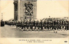 Paris Les fetes de la Victoire. Le Defile. Marins Americains à Paris