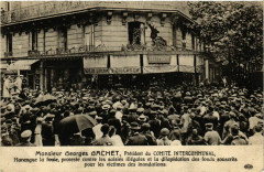 Paris Harangue proteste. M.G. Gachet Comité Intercommunal à Paris