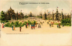 Paris Expo 1900 Perspective du Champs de Mars Litho à Paris
