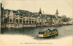 Paris Expo 1900 Perspective de la Seine à Paris