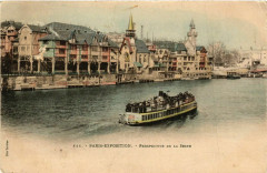 Paris Expo 1900 Perspective de la Seine à Paris