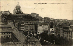 Carte postale ancienne Montmartre - Vue Panoramique du Sacré-Coeur
                                                                     à Paris 9e
                                