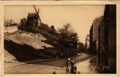 Carte postale ancienne Moulin de la Galette - Rue Lepic
                                                                     à Paris 18e
                                