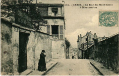 Carte postale ancienne La Rue du Mont-Cenis à Montmartre
                                                                     à Paris 18e
                                