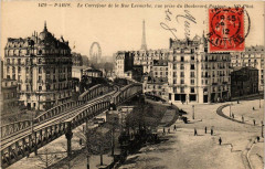 Carte postale ancienne Le Carrefour de la Rue Lecourbe vue prise du Boulevard Pasteur
                                                                     à Paris 15e
                                