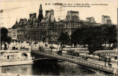 Carte postale ancienne Tout Paris (4e) L'Hotel de Ville. Le Pont d'Arcole
                                                                     à Paris 4e
                                