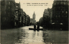 Carte postale ancienne Inondations de janvier 1910 - La rue de Lyon
                                                                     à Paris 12e
                                