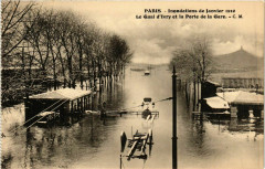 Inondations de Janvier 1910 - Le Quai d'Ivry et la Porte de la Gare à Paris 13e