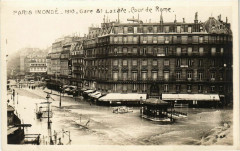 Paris Inonde 1910 Gare Saint-Lazare Cour de Rome à Paris