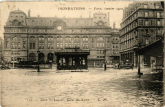 Paris Inondations de Paris 1910 Gare Saint-Lazare Cour de Rome à Paris