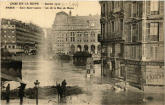 Paris Crue de la Seine 1910 Gare Saint-Lazare Rue de Rome à Paris