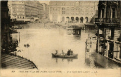 Paris Inondations 1910 Gare Saint-Lazare à Paris