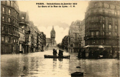 Inondations de Janvier 1910 -  La Gare et la Rue de Lyon à Paris 12e