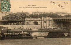 Carte postale ancienne Pont du Chemin de Fer Passy-Moulineaux
                                                                     à Paris 15e
                                