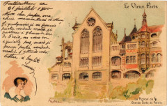 Carte postale ancienne Le Vieux Paris (1e) Le Pignon de la Grande Salle du Palais
                                                                     à Paris 1er
                                
