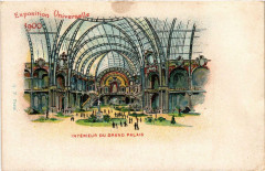 Carte postale ancienne Exposition Universelle 1900 - Intérieur du Grand Palais
                                                                     à Paris 8e
                                