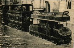 Paris Inondations 1910 Tramway de Versailles à Paris
