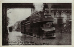 Paris Inondation 1910. 480 Tramways Louvre-Versailles à Paris