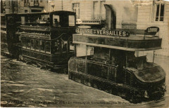 Paris Inondations 1910 Tramway de Versailles à Paris