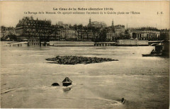 Paris La Crue de la Seine 1910 Le Barrage de la Monnaie à Paris