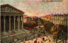 Paris (8e) Eglise et Bd de La Madeleine à Paris 8e
