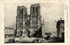 Paris (4e) Ancien Paris Le Parvis de l'Eglise N - D à Paris 4e