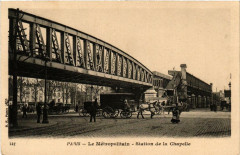 Carte postale ancienne Le Métropolitain - Station de la Chapelle
                                                                     à Paris 10e
                                