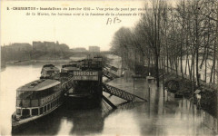 Charenton - Inondations de Janvier 1910 - Vue prise du pont par..