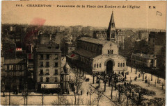 Charenton - Panorama de la Place des Ecoles et de l'Eglise