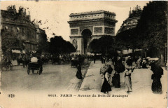 Carte postale ancienne Avenue du Bois de Boulogne
                                                                     à Paris 16e
                                