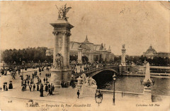Paris 8e - Perspective du Pont Alexandre à Paris 8e