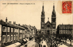Saint-Chamond Place et Eglise N.-D. à Saint-Chamond