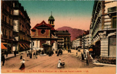 Grenoble La Rue Félix Poulat et l'Eglise Saint-Louis à Grenoble