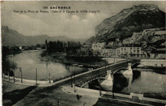 Pont de la Porte de France, l'Isère et le Casque de Néron à Grenoble