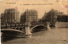 Grenoble Pont de la Porte de France et l'Isere à Grenoble