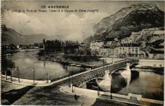 Pont de la Porte de France, l'Isère et le Casque de Néron à Grenoble