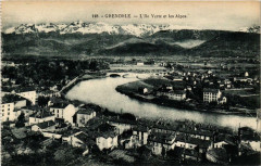 Grenoble L'Ile Verte et les Alpes à Grenoble