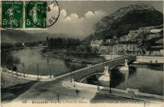 Carte postale ancienne Pont de la Porte de France, l'Isère et le Casque de Néron
                                                                     à Grenoble
                                