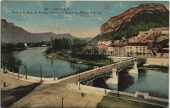 Pont de la Porte de France, l'Isère et le Casque de Néron à Grenoble