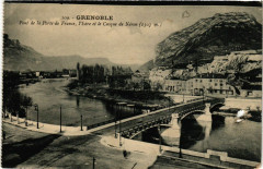 Pont de la Porte de France, l'Isère et le Casque de Néron à Grenoble