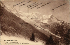 Chamonix - Vue générale du Massif du Mont-Blanc -
													74 Haute Savoie
												