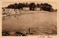 Saint-Briac (I.-et-V.) - Plage de la Salinette a marée haute