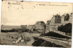 Coté d'emeraude-Saint-Malo - La Plage de Bon-Secours et les Remparts à Saint-Malo