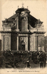 Nancy Eglise Saint-Sebastien et le Marché à Nancy