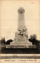 Bohain Le Monument 21 Octobre 1923